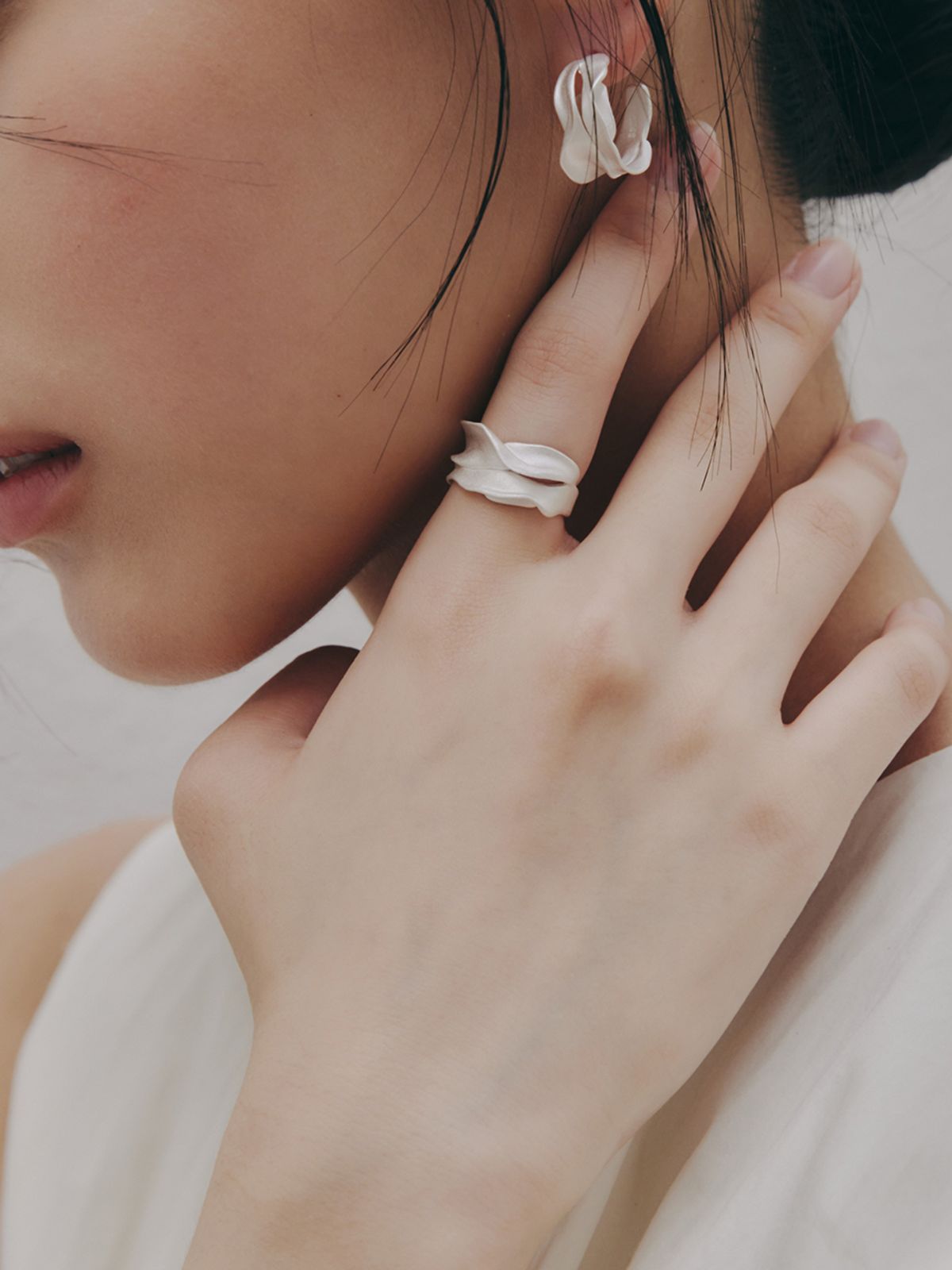 이너프(ENUFF) (silver 925) Petal textured ring