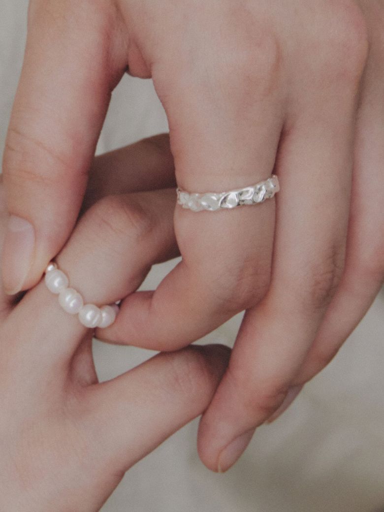 (silver 925) Cracker textured ring