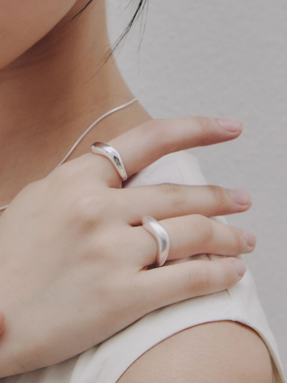 이너프(ENUFF) (silver 925) Fluid wave ring_glossy