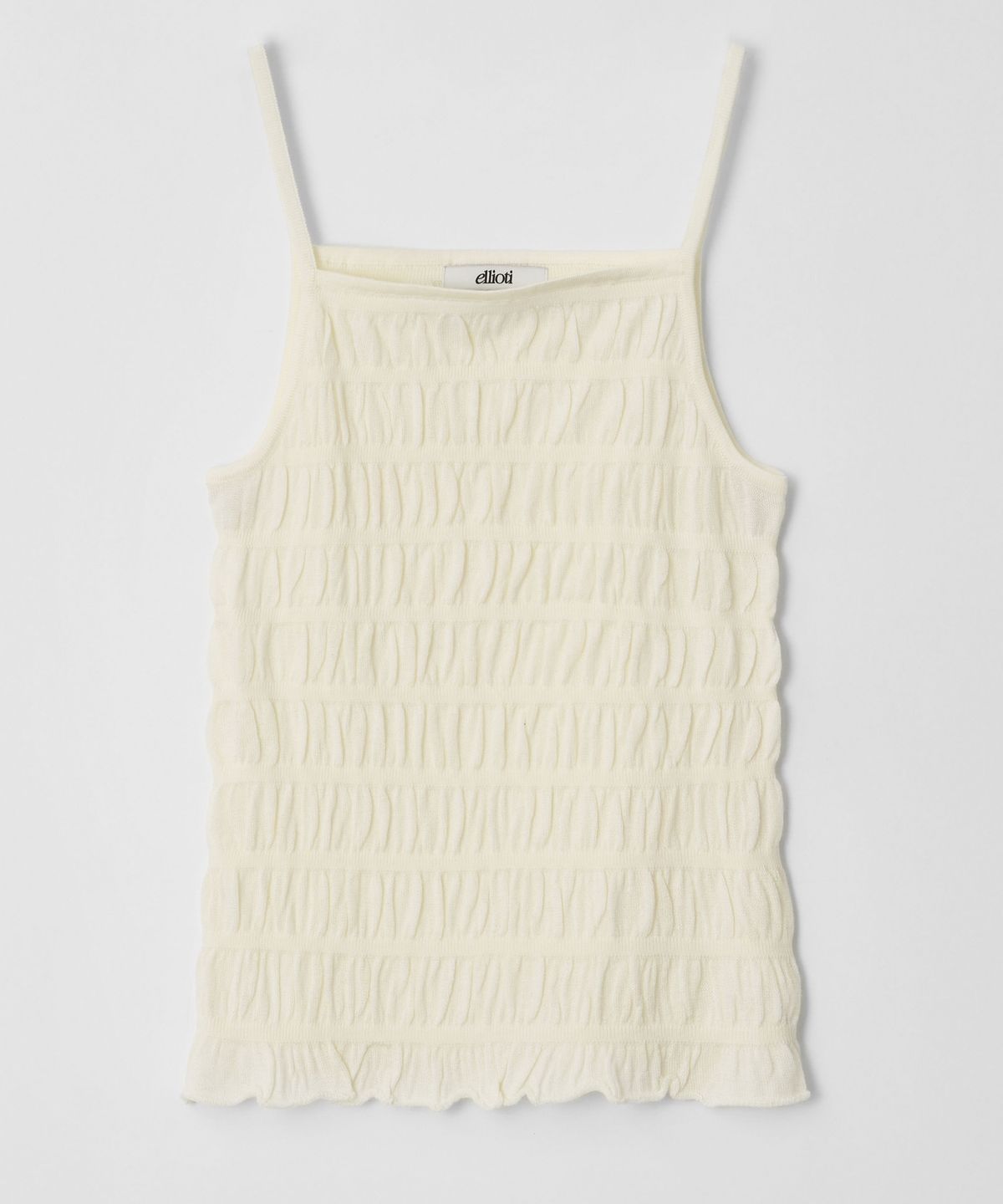 엘리오티(ELLIOTI) Nella Shirring Knit Cami Top_3Color
