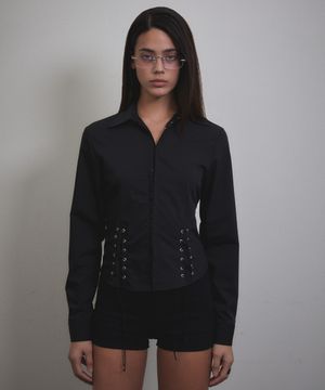 Belle Corset Slim Shirt (BLACK)