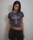 Stud Cross T-shirt (CHARCOAL)