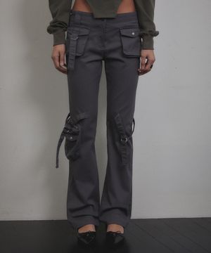 Cargo Strap Pocket Pants (CHARCOAL)