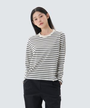 소로나 여성 스트라이프 긴팔 티셔츠 (S26SWFTL69) Navy