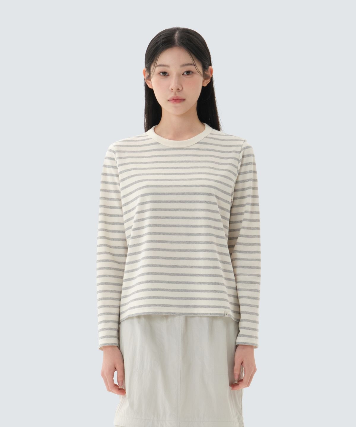 스노우피크 어패럴(SNOWPEAK APPAREL) 소로나 여성 스트라이프 긴팔 티셔츠 (S26SWFTL69) Gray
