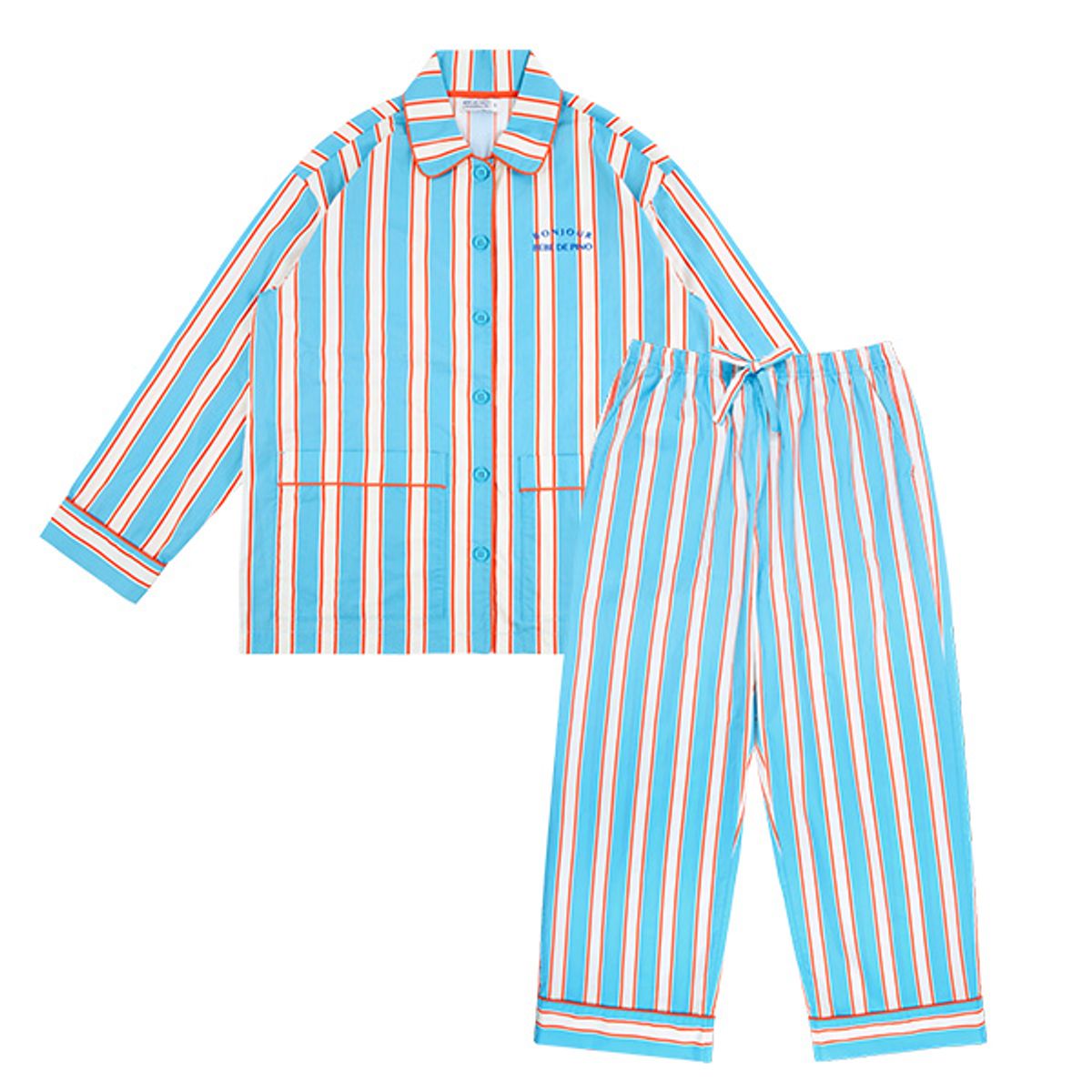 베베드피노 언더웨어(BEBEDEPINO UNDERWEAR) 여성 아이스 블루 스트라이프 파자마 세트_BU61UJ501