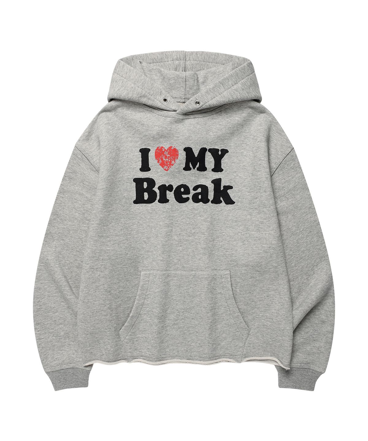 더바이닐하우스(THEVINYLHOUSE) LOVE TWO-WAY HOODIE GREY