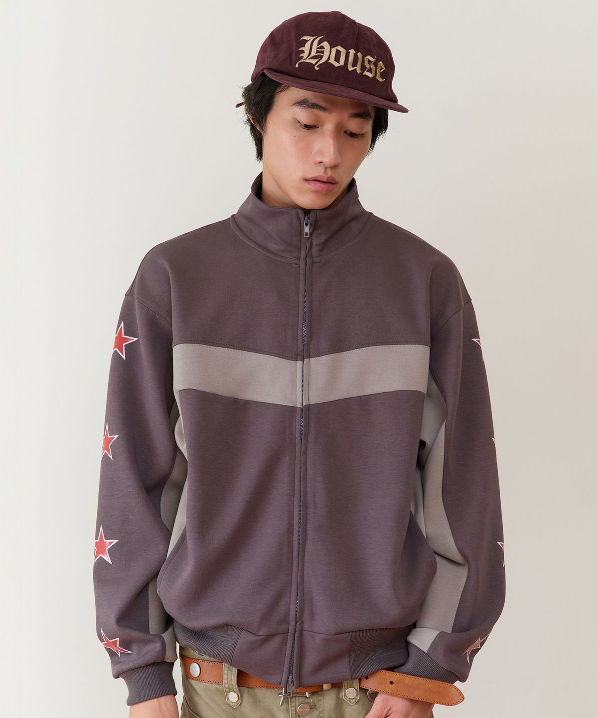 더바이닐하우스(THEVINYLHOUSE) STAR TRACK ZIP-UP CHARCOAL