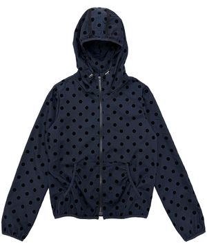 스푼 도트 셔링 후드 윈드브레이커_네이비
