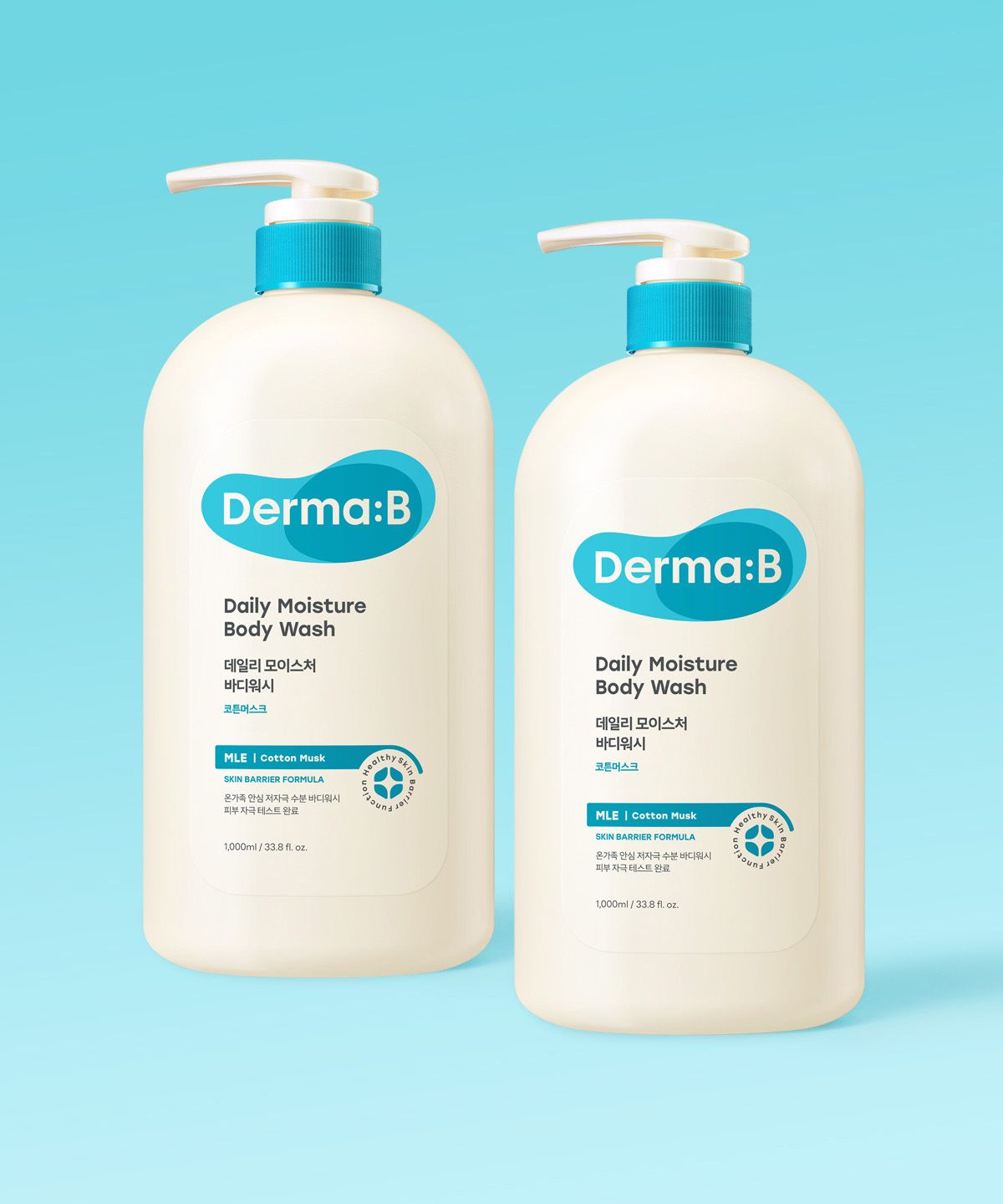 더마비(DERMAB) 데일리 모이스처 바디워시 코튼머스크 1000ML X 2개