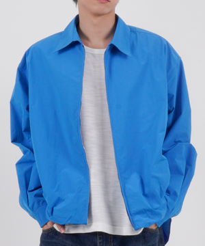 프론트 지퍼 셔츠 자켓 (블루)