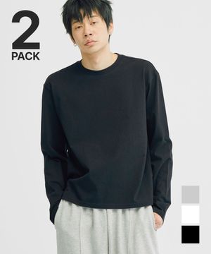 [기획] (2PACK 코튼16수) 솔리드 크롭 롱슬리브 - 3 COLOR