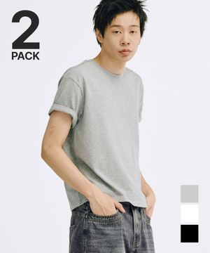 [기획] (2PACK 코튼16수) 솔리드 크롭 티셔츠 - 3 COLOR