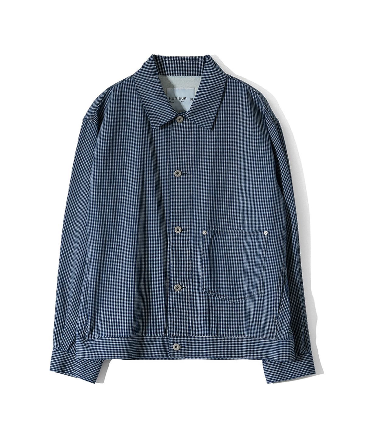 홀리선(HORLISUN) Liverty Denim Check Jacket Navy