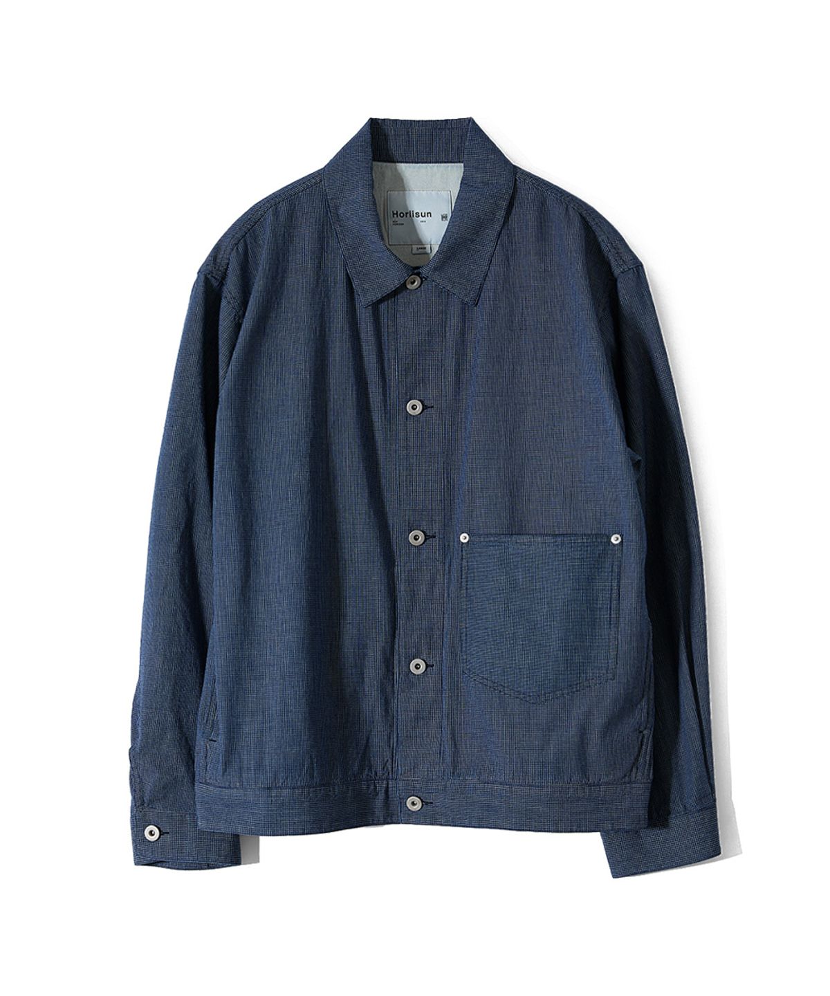 홀리선(HORLISUN) Liverty Denim Small Check Jacket Navy