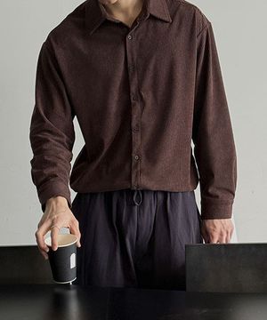 쏙쏙셔츠 코듀로이 자동넣입 긴팔셔츠 [S-6XL]