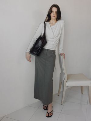 [정려원 착용] Denim-like Cotton Pencil Skirt SW6SS685_2color