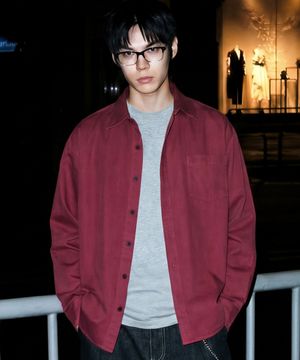 플린트 워시드 셔츠 빈티지레드 HSLS6934