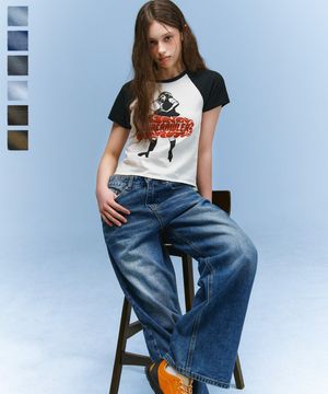 [Signature][UNISEX] BTB : WAVE WASHING JEANS [6 Color]