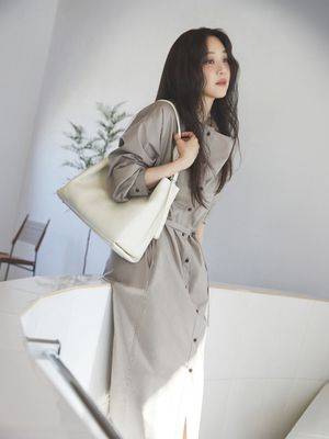 [정려원 착용] Belted Cotton Long Dress SW6SO608-6B