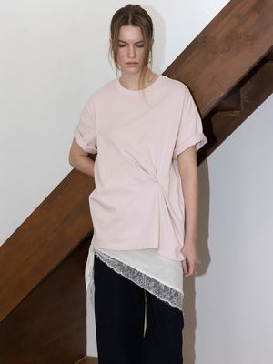 Irregular Tucked Half-Sleeve T-shirt SW6SE606-71