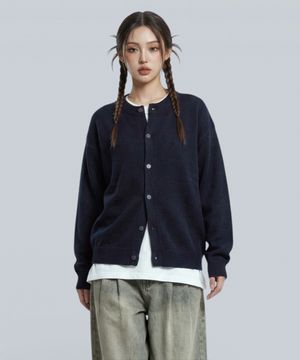 안토 라운드넥 버튼 니트 가디건 4 Color [ANBG_6001]