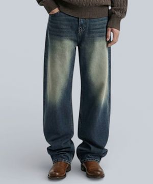 로렌 백포켓 벌룬 와이드 워싱 데님 팬츠 2 Color [ANBD_8013]