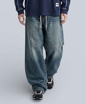 루카 밴딩 와이드 워싱 데님 팬츠 3 Color [ANBD_8021]