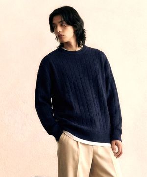 세온 라운드넥 꽈배기 케이블 니트 5 Color [ANBK_2001]