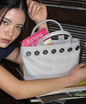 Sunday Tote Bag (button wide)(grey)
