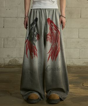 [0122] 윙 프린트 와이드 스웨트 팬츠 - 그레이