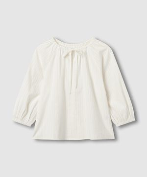 여 도비 7부 파자마 셔츠_아이보리