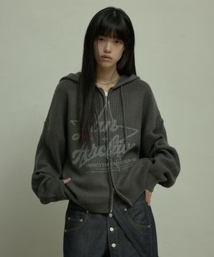 [0119] 스타 로고 니트 집업 후디 - 차콜