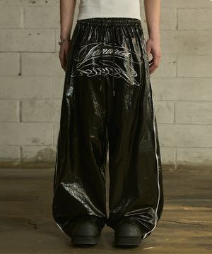 [0115] 글로시 사이드 지퍼 트랙 팬츠 - 블랙