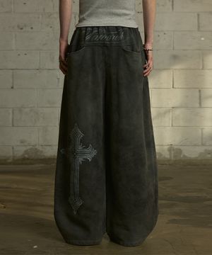 [0113] 빈티지 워시드 와이드 스웨트 팬츠 - 차콜