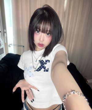 KK 도트 패치 코지 반팔티(2color)