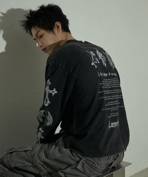 [0110] 엔젤 크로스 워시드 롱슬리브 - 차콜