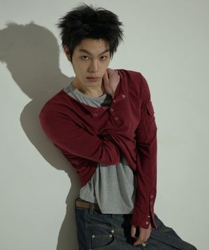 [0105] 레이어드 헨리넥 롱슬리브 - 버건디