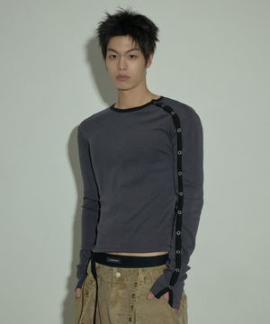 [0104] 사이드 오픈 스트랩 롱슬리브 - 차콜