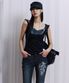 Black Python double strap sleeveless