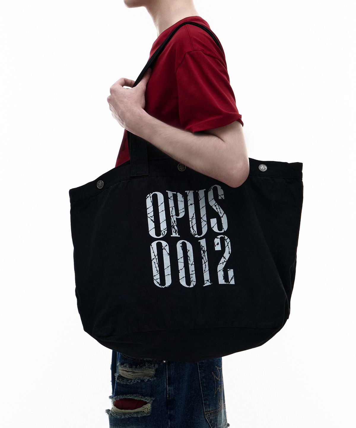오퍼스 0012(OPUS 0012) Op. 10 OPUS DISTRESSED TOTE BAG BLACK