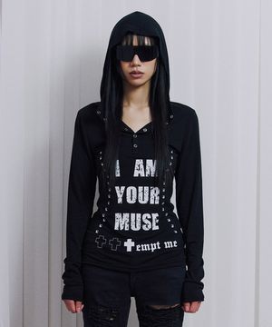 Black Hoodie graphic long sleeve