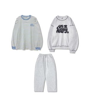 [3PACK] 트위스터 맨투맨+긴팔+긴바지 (블루)