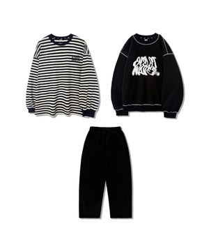 [3PACK] 트위스터 맨투맨+긴팔+긴바지(네이비)