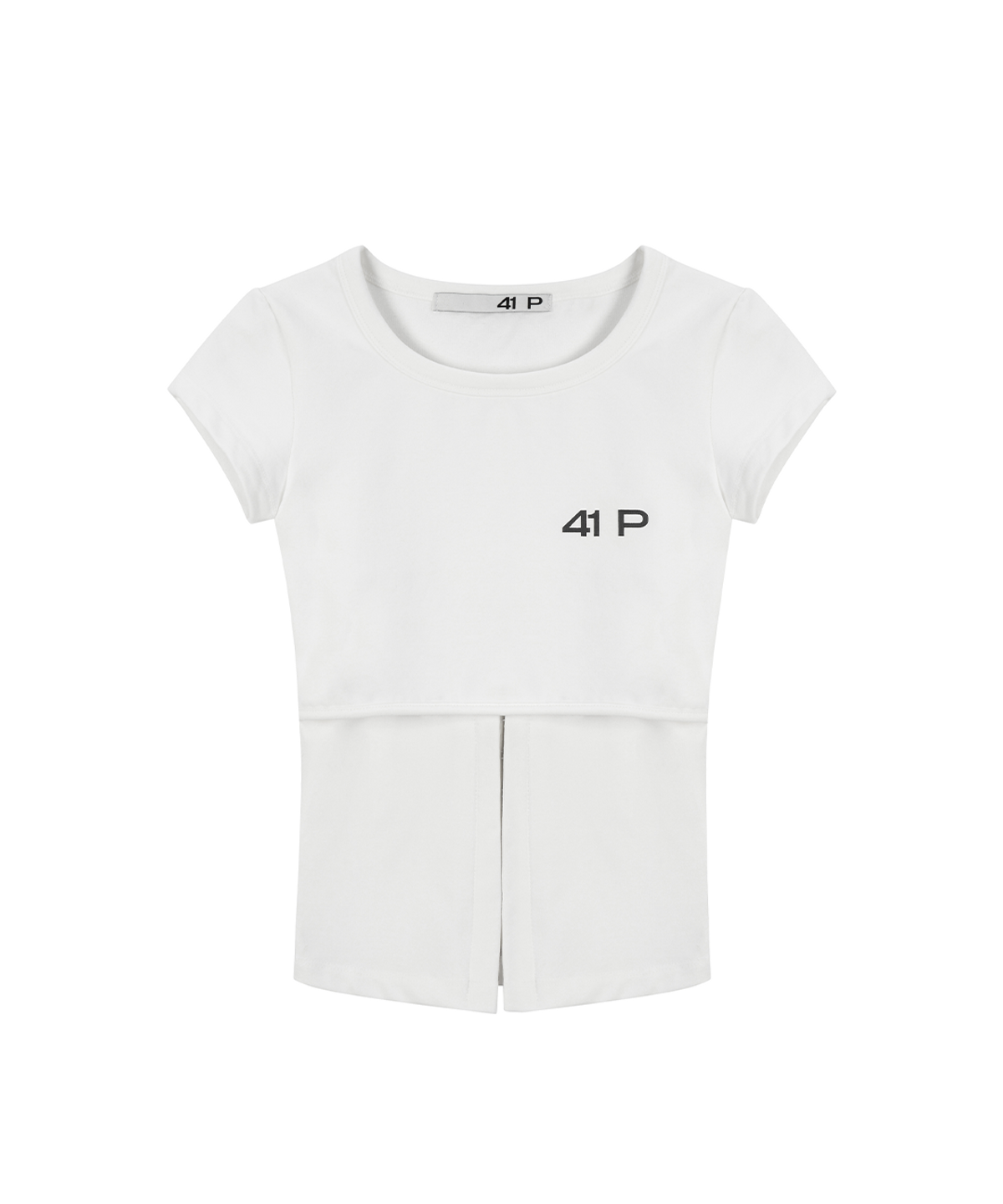 사일프레이(41PRAY) Hooked Cutout Short Sleeve Top / White