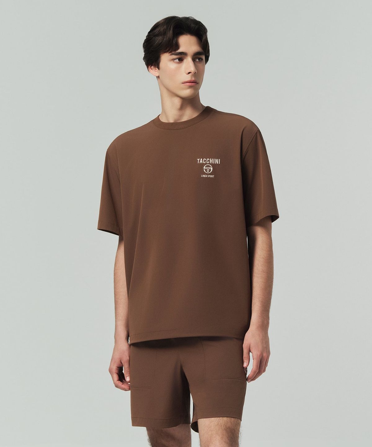 세르지오 타키니(SERGIO TACCHINI) M 프레쉬닷 우븐 티셔츠 (Brown)