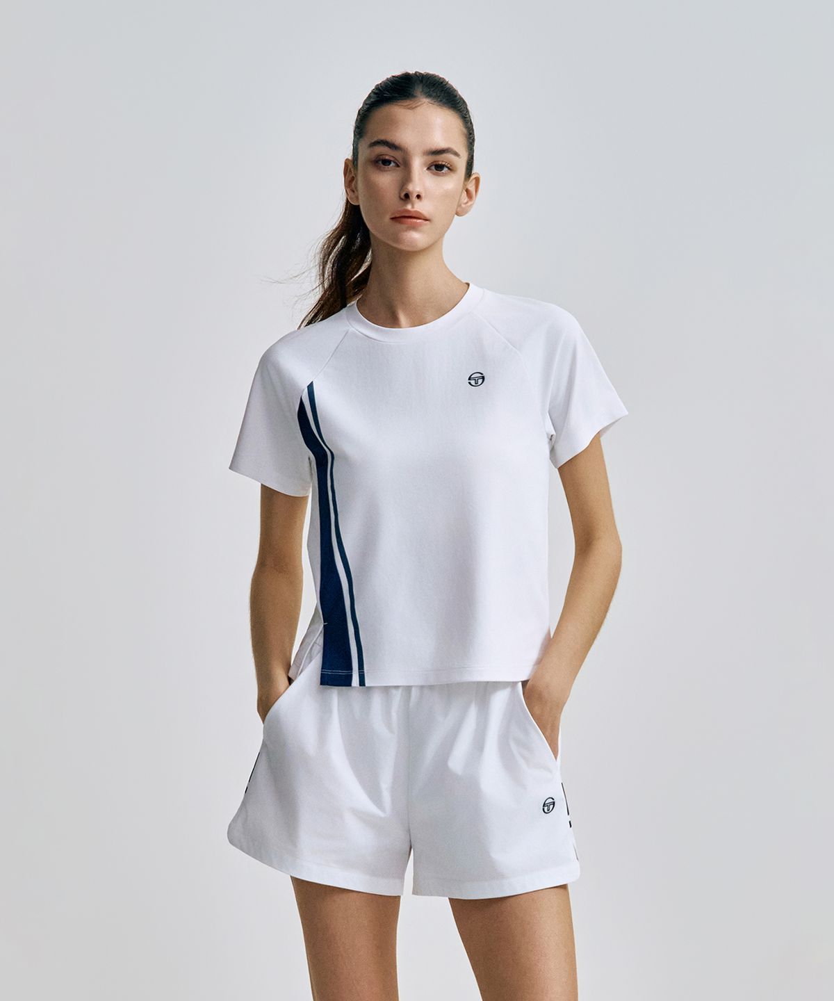 세르지오 타키니(SERGIO TACCHINI) W 리네아 반팔 티셔츠 (White)