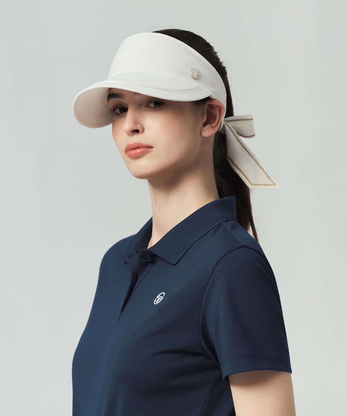 세르지오 타키니(SERGIO TACCHINI) W 와이드 리본 썬바이저 (White)