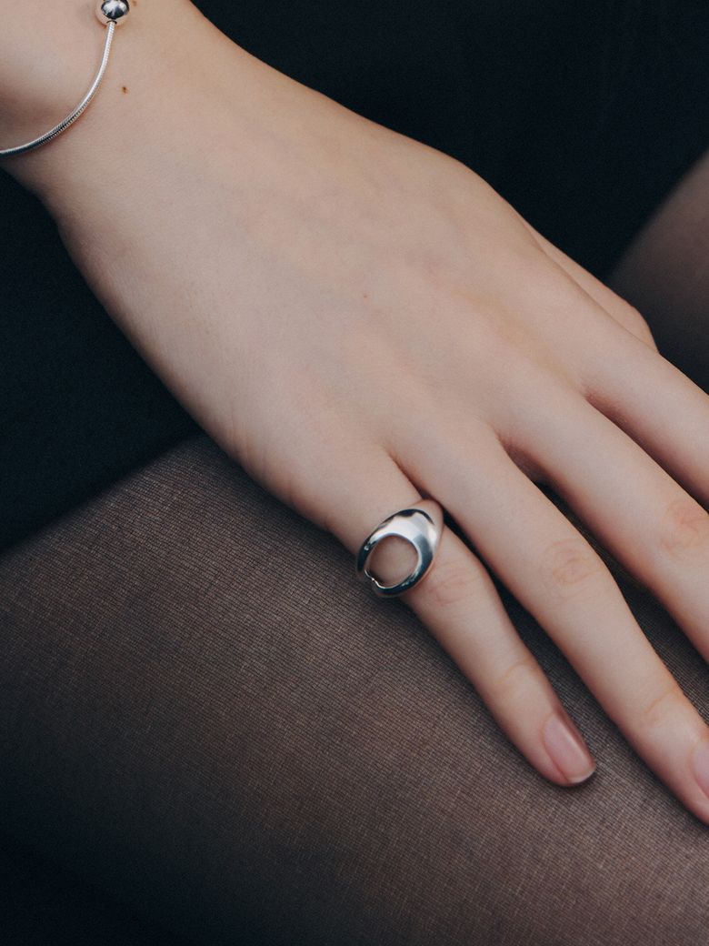 (silver 925) Cutout pinky ring