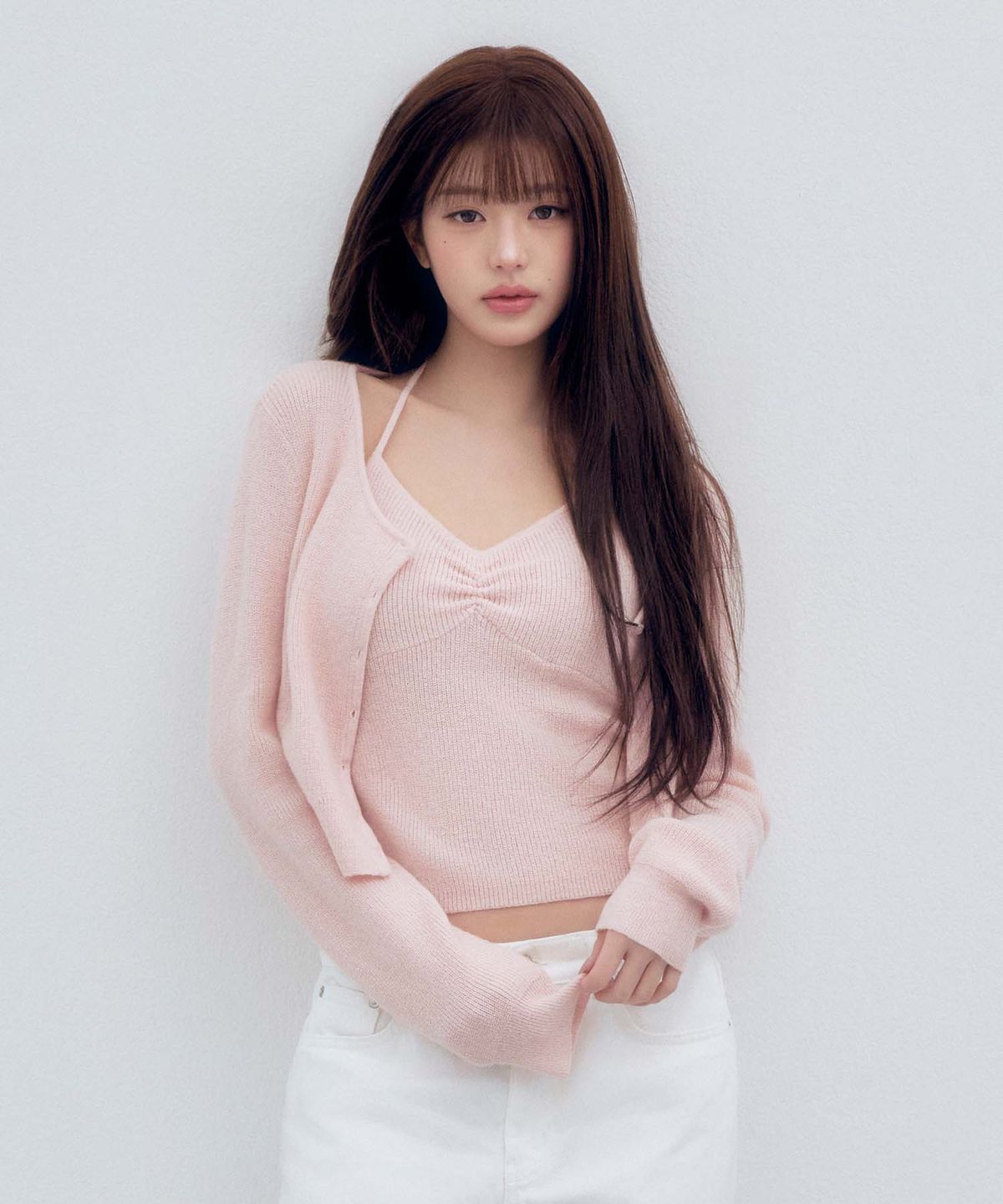 로라로라(ROLAROLA) HALTER CARDIGAN SET PINK